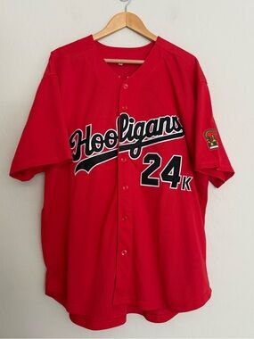 Bruno Mars 24K Hooligans Red Jersey Top Unisex Size XL